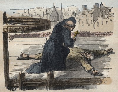 La tortura de Jean Calas, ilustración de Causes célèbres de tous les peuples..., por Armand Fouquier, 1858-67 de French School