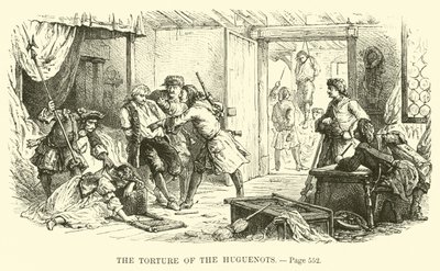 La tortura de los hugonotes de French School