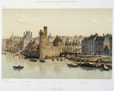 La Torre de Nesles y el Hotel de Guenegaud en 1650 - en “París a través de los siglos” de French School