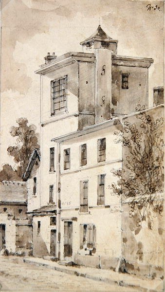 La torre donde Louis-Jacques Daguerre hizo sus descubrimientos de French School