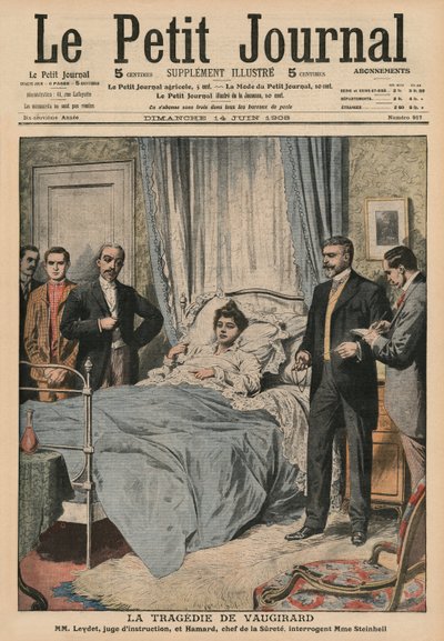 La tragedia de Vaugirard, interrogatorio a Marguerite Steinheil, ilustración de portada de 