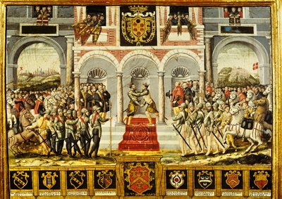 El Tratado de Cateau-Cambrésis y el Abrazo de Enrique II de Francia y Felipe II de España, 2-3 de abril de 1559 de French School