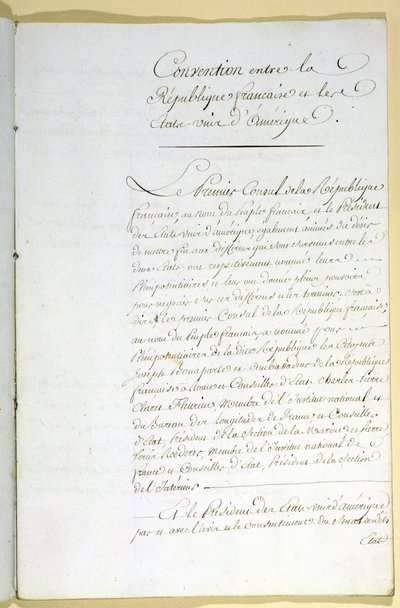 El Tratado de Mortefontaine, 30 de septiembre de 1800 de French School