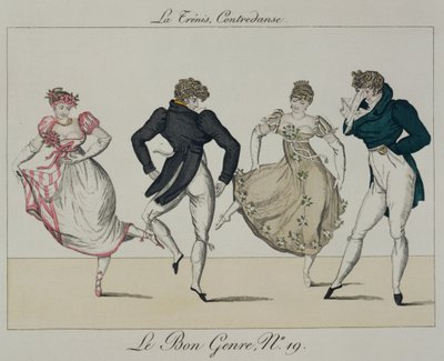 El Cuadrille de Trenis, lámina 19 de Le Bon Genre, 1805 de French School