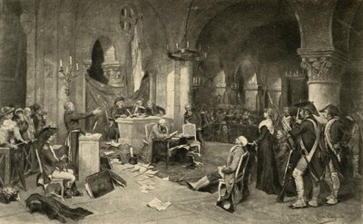 El juicio de María Antonieta (1755-93) el 16 de octubre de 1793 de French School