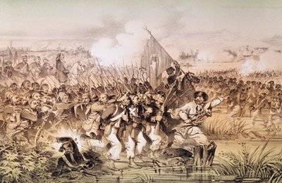 El ejército turco bajo el mando de Omar Pasha cruzando el Ingour, 6 de septiembre de 1855 de French School