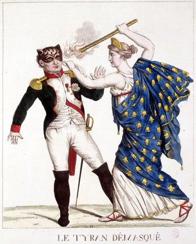 El tirano desenmascarado - en “Napoleón 1º, caricaturas, colección ficticia”, c. 1814 de French School