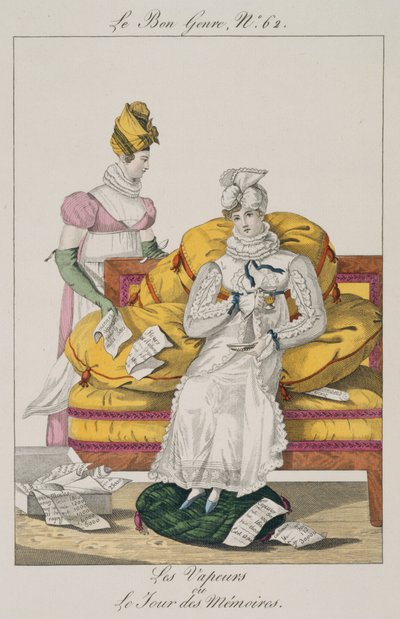 Los Vapores o El Día de las Cuentas, lámina 62 de Le Bon Genre, 1813 de French School