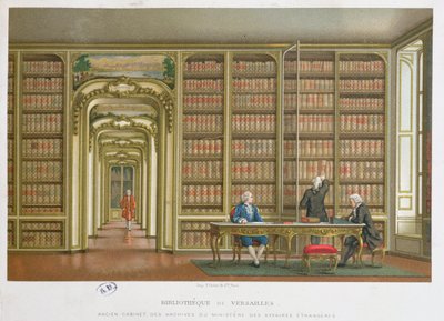 La biblioteca de Vergennes en el castillo de Versalles de French School