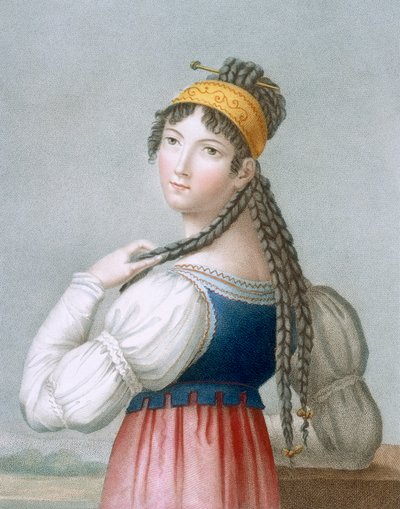 El vivaz alemán, grabado por L. Dibart de French School