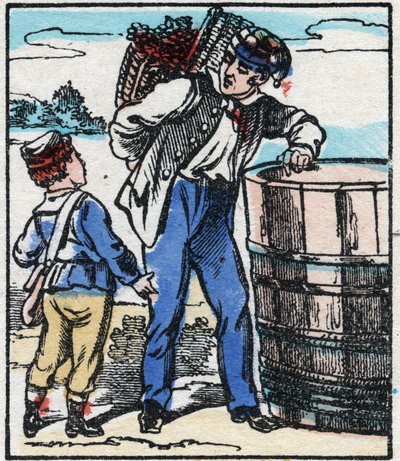 El vinicultor. Grabado en “La chanson des metier”. Imágenes de Epinal, finales del siglo XIX. Colección privada. de French School