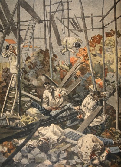 El accidente en Chesnay, ilustración de Le Petit Journal: Suplemento ilustrado, 1898 de French School