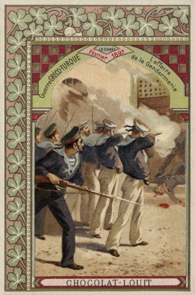 El asunto de la Gendarmería, Chania, Creta, Guerra Greco-Turca, febrero 1897 de French School