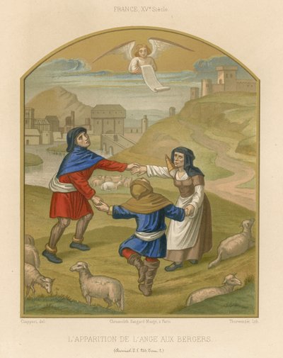 La aparición del ángel a los pastores de French School