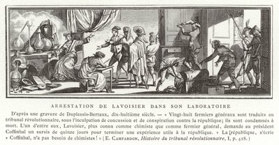 El arresto de Antoine Lavoisier en su laboratorio, 1794 de French School