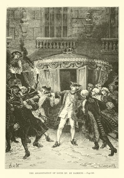 El asesinato de Luis XV por Damiens de French School