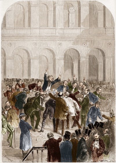 La cesta de la Bolsa de París en 1857. de French School