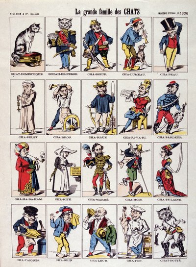 La gran familia de los gatos - Imagen de Épinal de French School