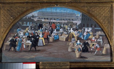 La marcha del pan y la marcha de las aves en el Quai des Augustins alrededor de 1670 de French School