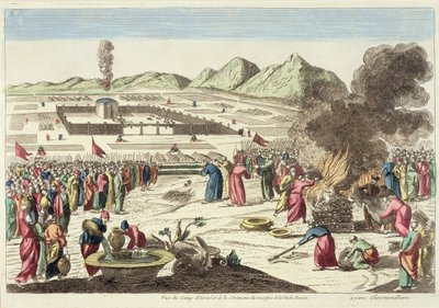 El campamento de los israelitas y el sacrificio de la vaca roja de French School