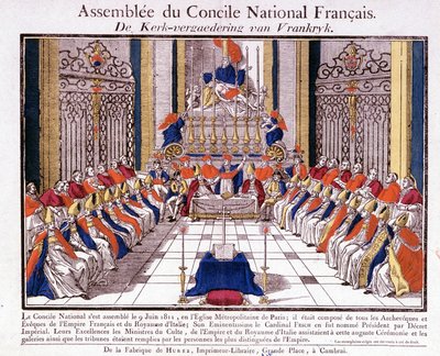 El clero de Francia e Italia reunido en París para la Asamblea del Consejo Nacional Francés el 9 de junio de French School