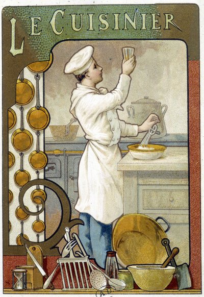 El cocinero - Cromolitografía 1900 de French School