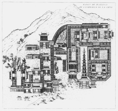 La casa de campo del Emperador de China, de Jardins Anglo-Chinois a la Mode, por George Louis le Rouge, publicado 1776-89 de French School