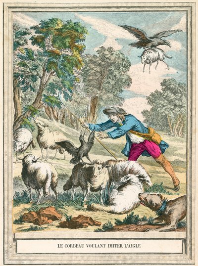 El cuervo queriendo imitar al águila de French School