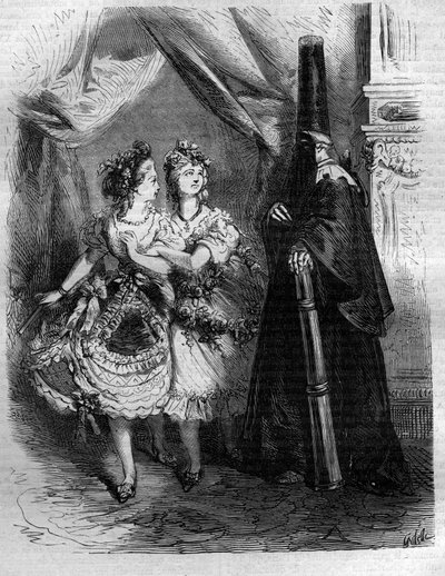 Las hijas del “harén” del Rey de Francia Luis XV llamado el Bienamado (1710-1774). Grabado en “Historia de los Papas-Reyes-Reinas y Emperadores a través de los siglos” por Maurice Lachatre de French School