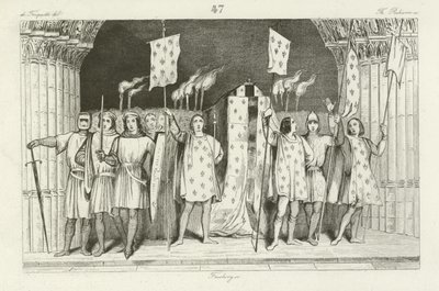 El infante muerto Juan I proclamado rey de Francia, 1316 de French School