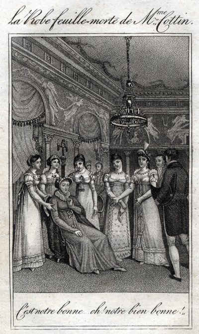 El vestido de hoja muerta de Madame Cottin (Sophie Cottin Rostand) (1770-1807) escritora francesa. de French School