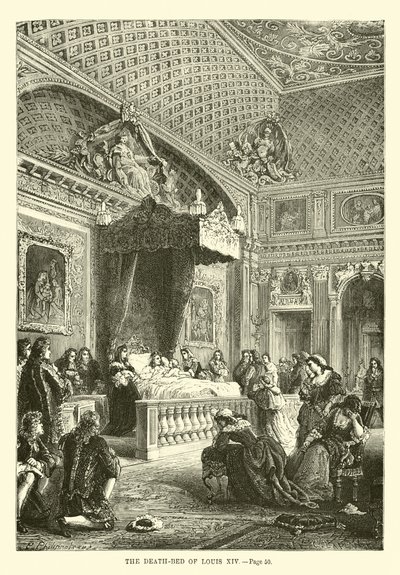 El lecho de muerte de Luis XIV de French School