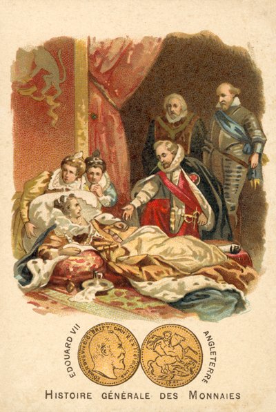 La muerte de Isabel I de Inglaterra, 1603 de French School