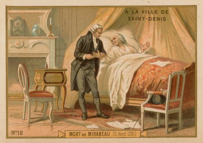 La muerte de Mirabeau, 2 de abril de 1791 de French School