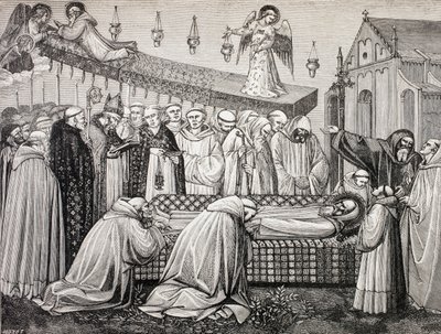 La muerte de San Benito de Nursia en la Abadía de Monte Cassino, de 