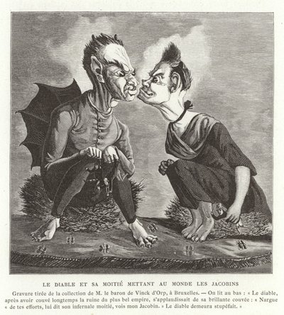 El diablo y su esposa dando a luz a los jacobinos, Revolución Francesa de French School