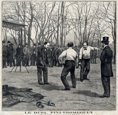 El duelo de los maestros de armas Pini y Thomeguex en el Parque de Saint Ouen (Saint-Ouen). En 
