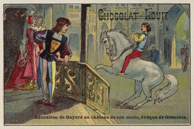 La educación de Bayard en el castillo de su tío, el obispo de Grenoble de French School