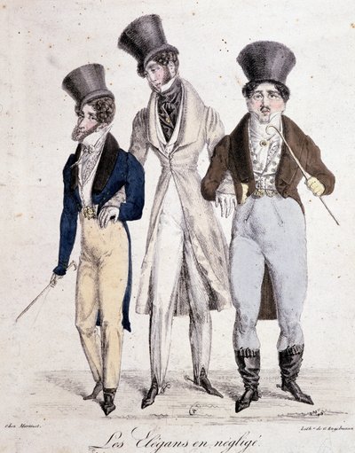 Los elegantes en el abandono, tres viviendas en demanda - litho de French School