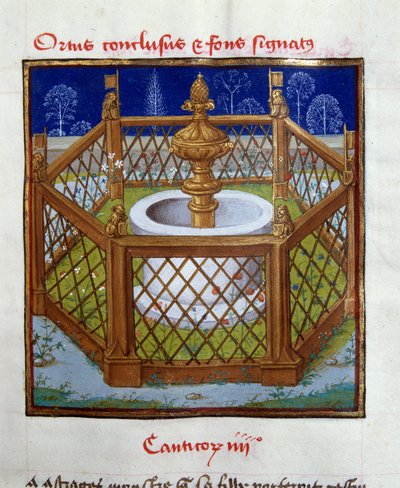 El jardín cerrado y la fuente sellada. Miniatura del Maestro de Dreux-Bude (André d