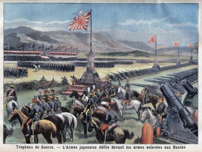 El fin del conflicto ruso-japonés, el ejército victorioso de Japón frente a la toma de armas rusas, en 