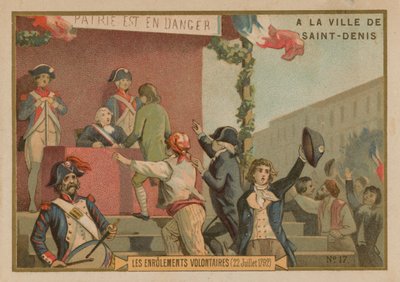 El enrolamiento de voluntarios en el ejército, Revolución Francesa, 22 de julio de 1792 de French School