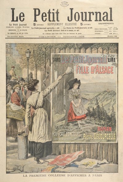 La primera mujer cartelera en París, de Le Petit Journal, 11 de octubre de 1906 de French School