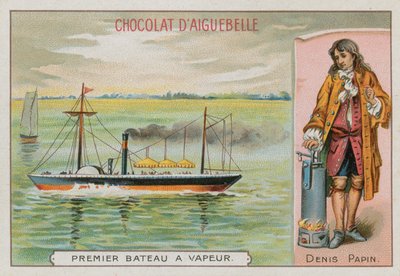 El primer barco a vapor y Denis Papin, pionero francés del vapor de los siglos XVII-XVIII de French School