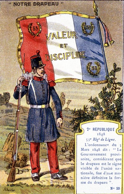 La bandera del 53º Regimiento de Línea de la 2ª República de French School