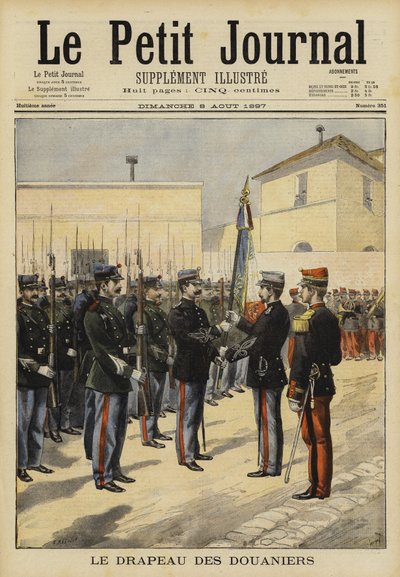 La bandera de los oficiales de aduanas, Burdeos, Francia, 1897 de French School
