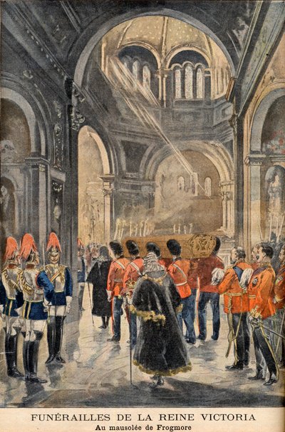 El funeral de la Reina Victoria de Inglaterra en el Mausoleo de Frogmore en Windsor el 2 de febrero de French School