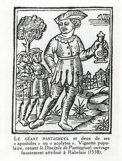 El gigante Pantagruel y dos de sus apóstoles, de 