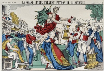 El gran diablo de plata, jefe de finanzas - imagen de Epinal de French School