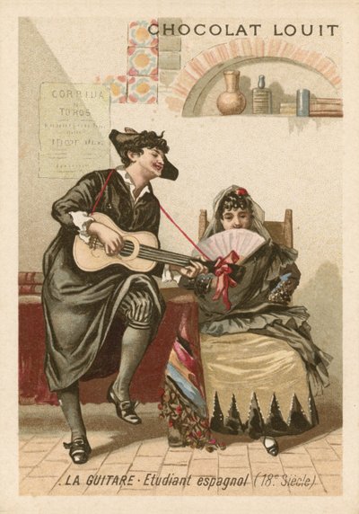 La guitarra: estudiante español (siglo XVIII) de French School